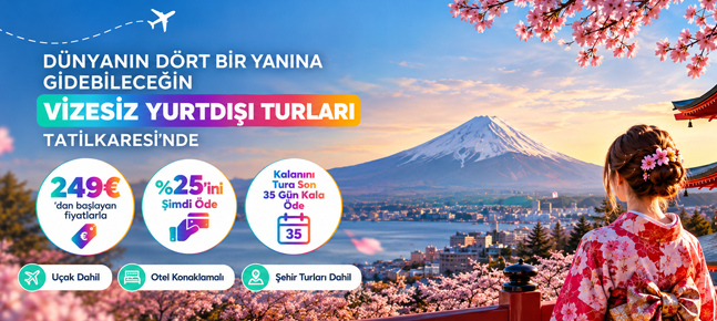 Tatilkaresi yurtdışı tur kampanyası bannerı – %25 peşin kalanını 35 gün kala ödeme fırsatı