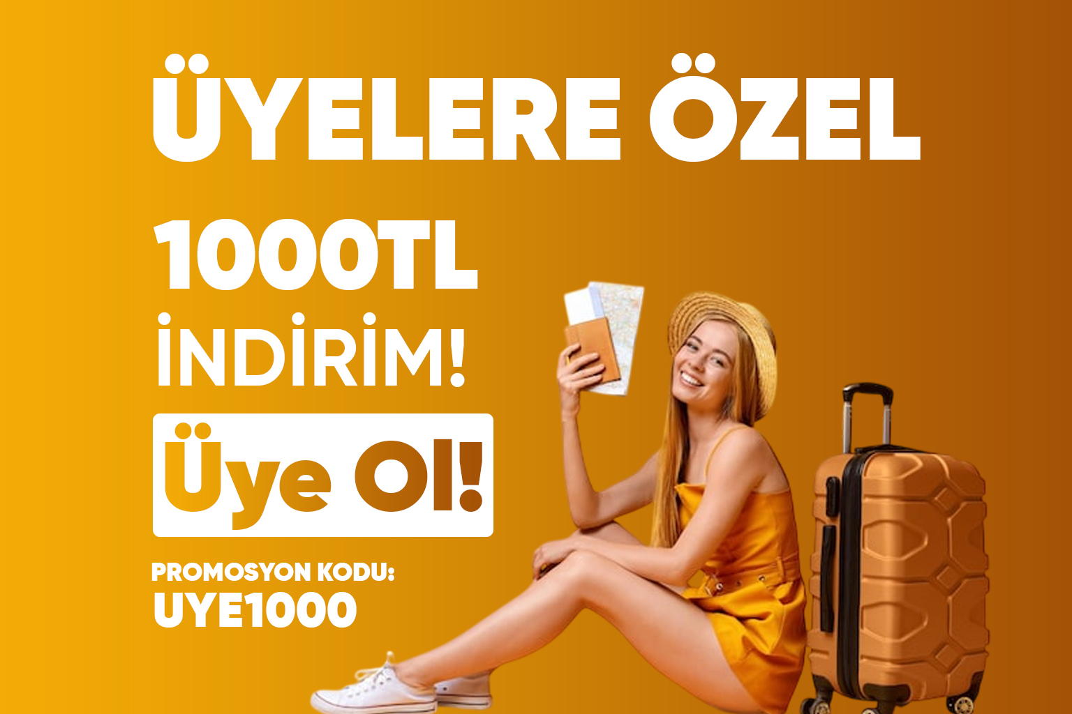 Üyelere Özel 1000 TL İndirim Kampanyası – Tatilkaresi Promosyon Kodu UYE1000