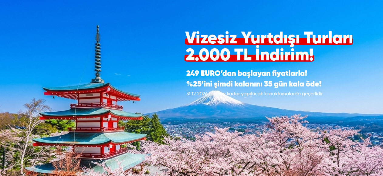 Tatilkaresi Vizesiz Yurtdışı Turları Kampanyası Fuji Dağı ve Japonya Pagoda Manzarası