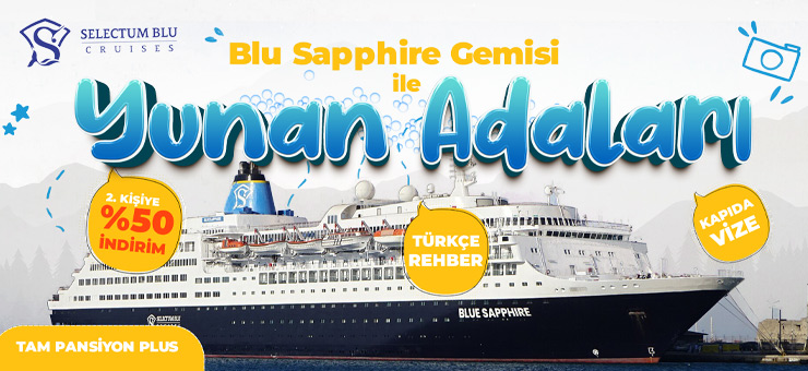 Blue shappire ile yunan adaları gemi 
